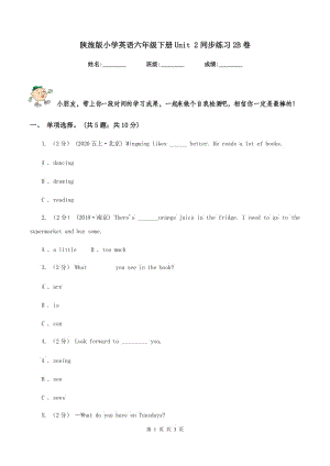 陜旅版小學(xué)英語(yǔ)六年級(jí)下冊(cè)Unit 2同步練習(xí)2B卷