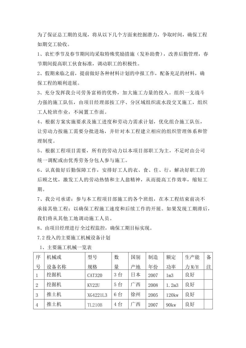 道路工程劳动力、机械设备和材料投入计划_第3页