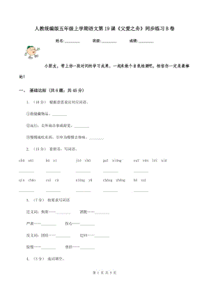 人教統(tǒng)編版五年級(jí)上學(xué)期語(yǔ)文第19課《父愛之舟》同步練習(xí)B卷