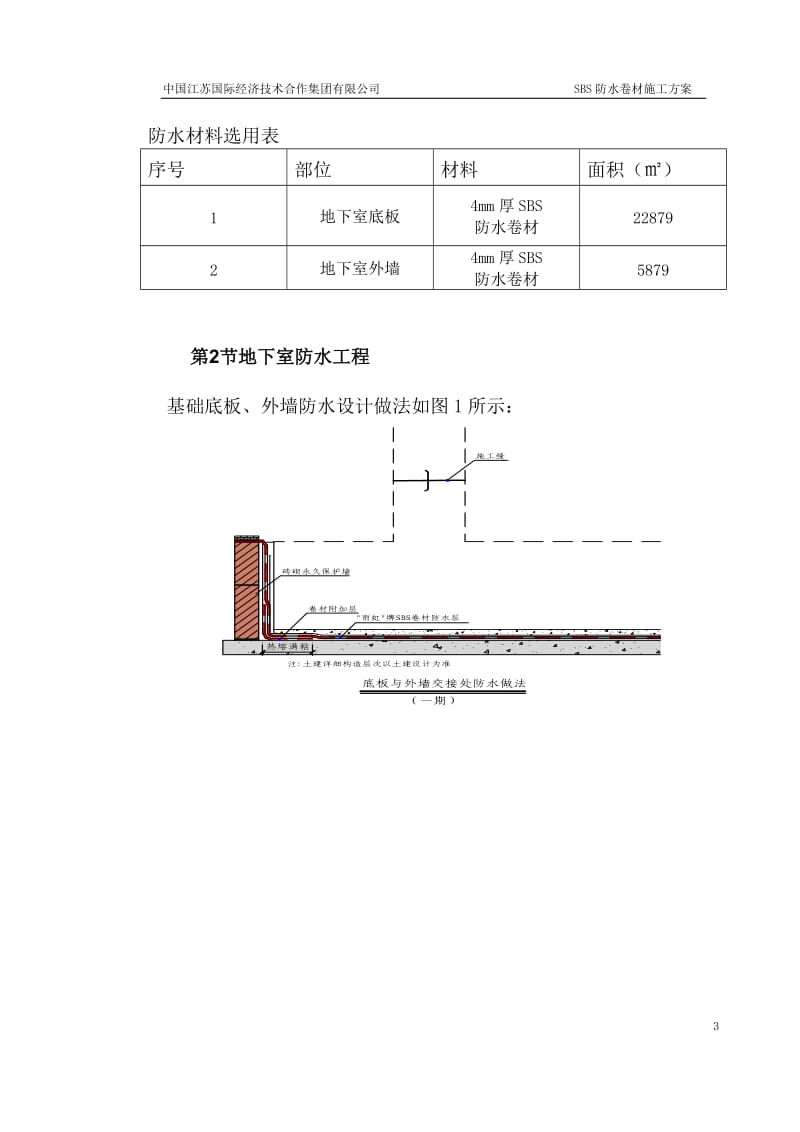 地下室SBS卷材防水工程施工方案_第3页