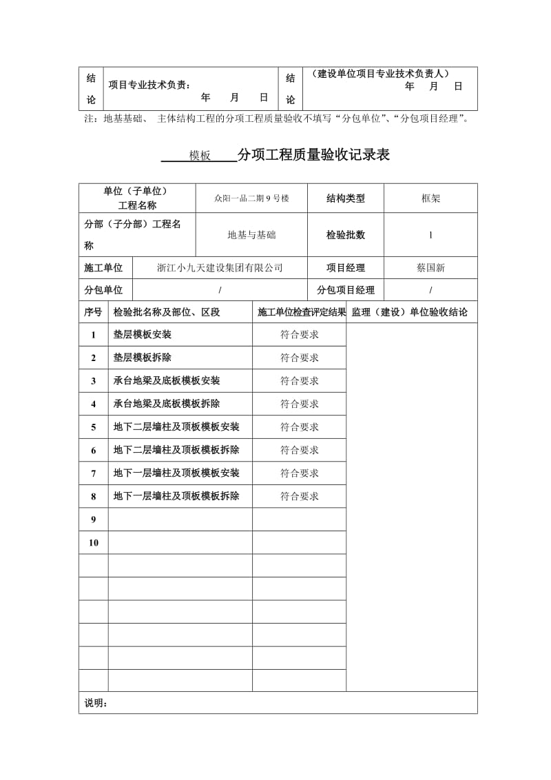 分项工程质量验收记录表(模板)_第3页