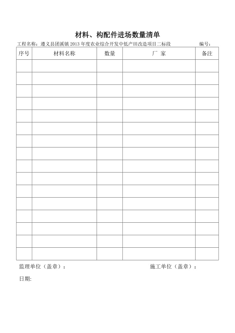 材料、构配件进场检验报审、数量、自检表_第2页