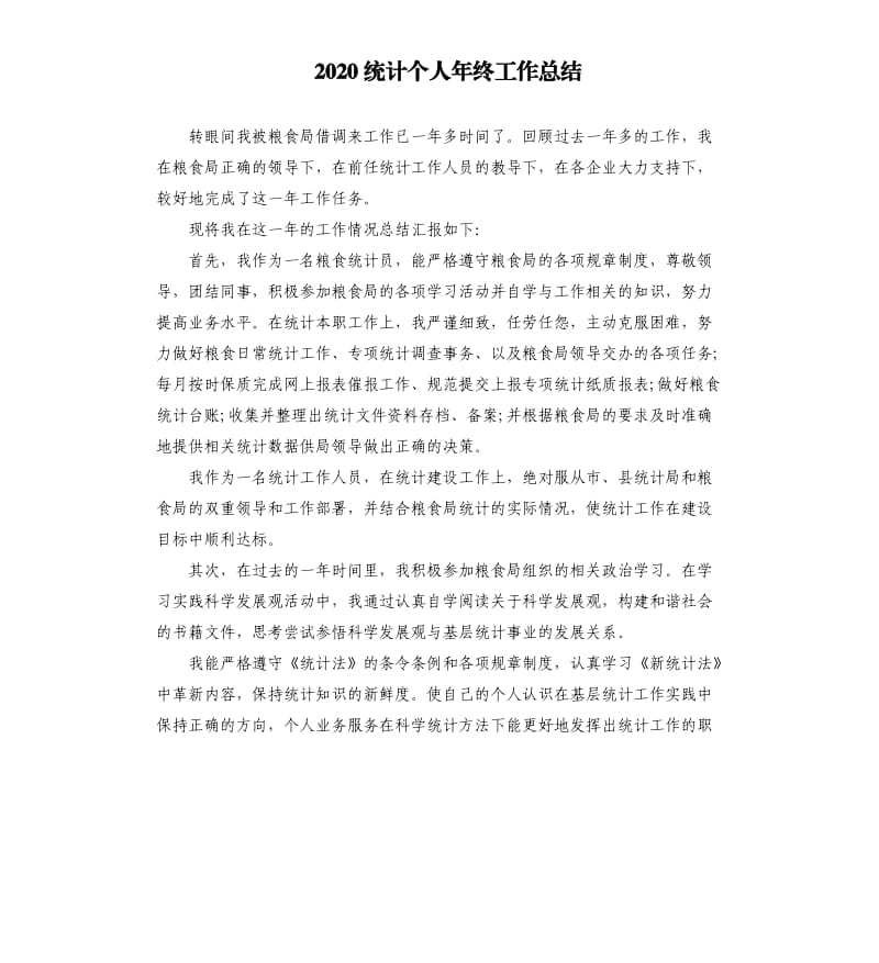 2020统计个人年终工作总结.docx_第1页