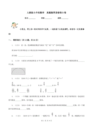 人教版小升初數學真題集萃易錯卷B卷