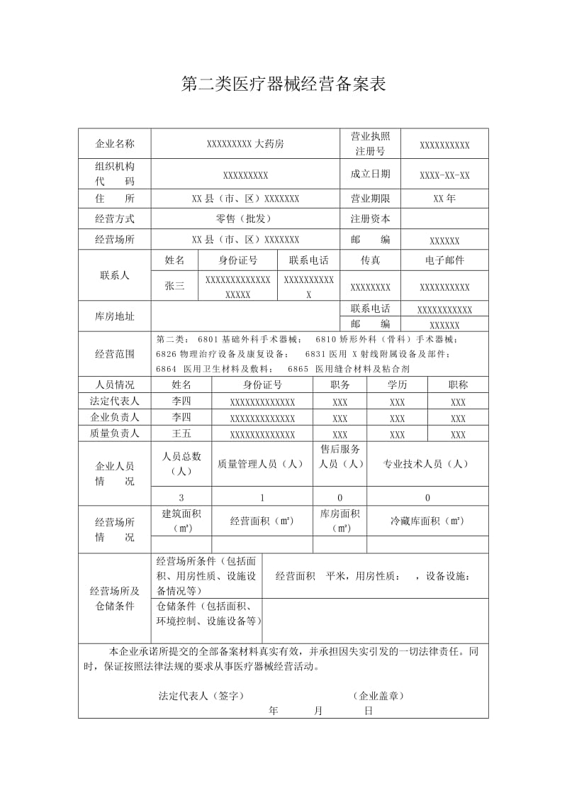 第二类医疗器械经营备案申报资料模板_第3页