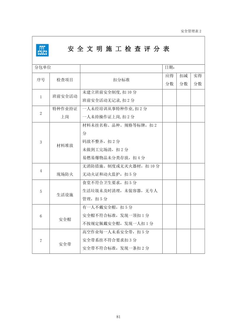 安全管理表格-中建一局_第2页