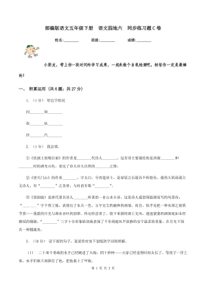 部編版語文五年級下冊語文園地六同步練習(xí)題C卷