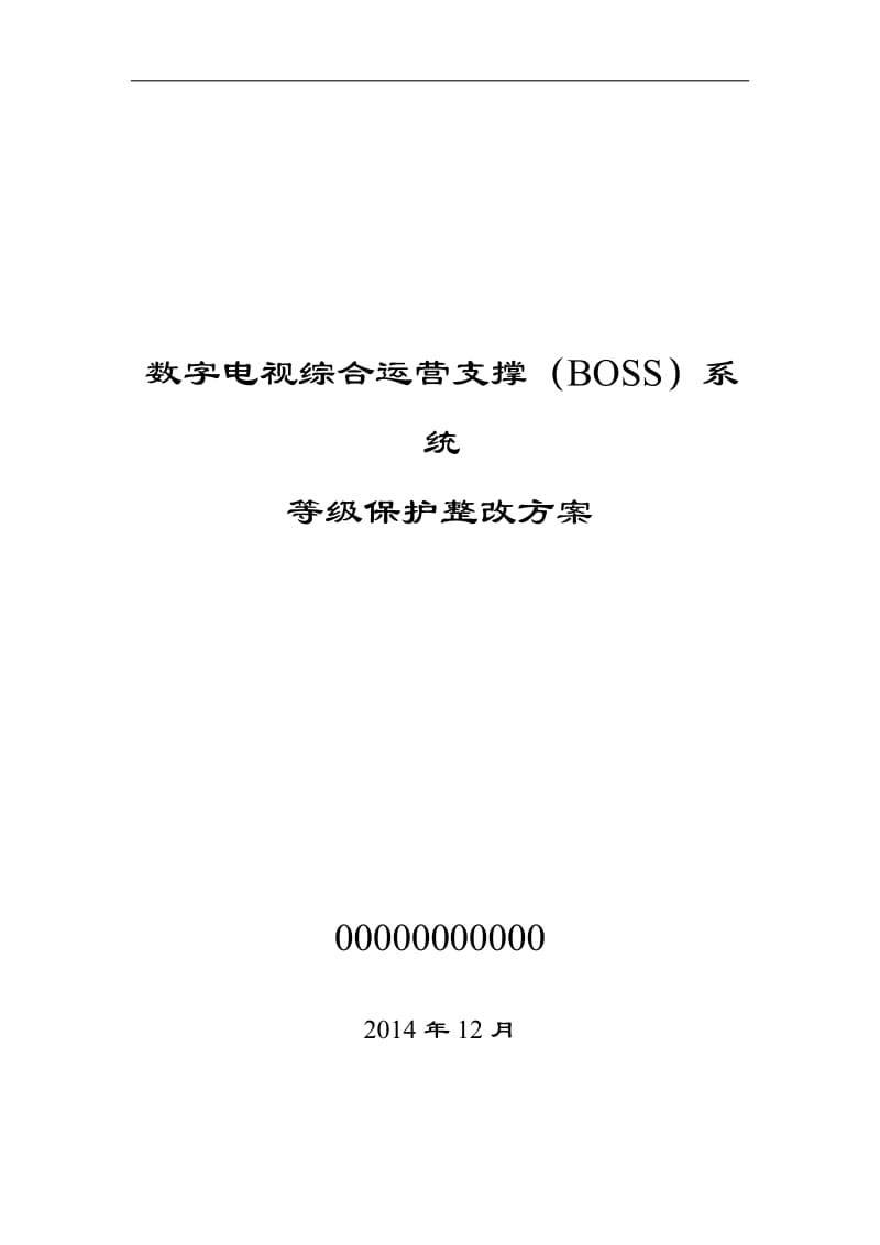 广电BOSS系统-等级保护测评整改方案_第1页