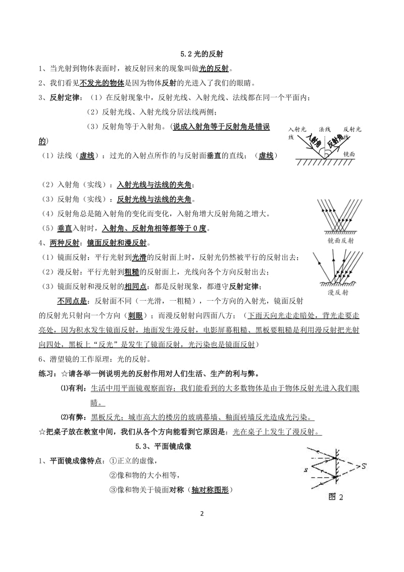 初中物理光现象知识点总结_第2页