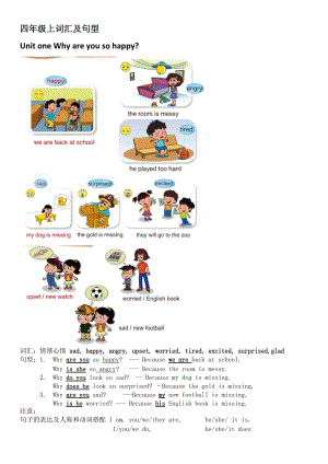 北京版英語教材四年級上知識梳理