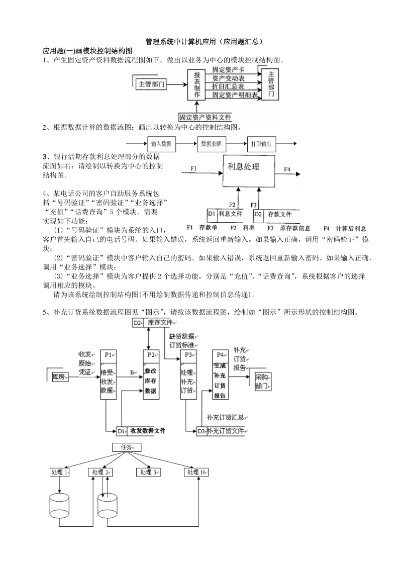 管理系统中计算机应用(应用题汇总)_第1页