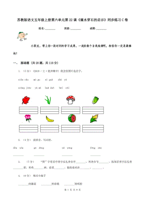 蘇教版語(yǔ)文五年級(jí)上冊(cè)第六單元第22課《滴水穿石的啟示》同步練習(xí)C卷