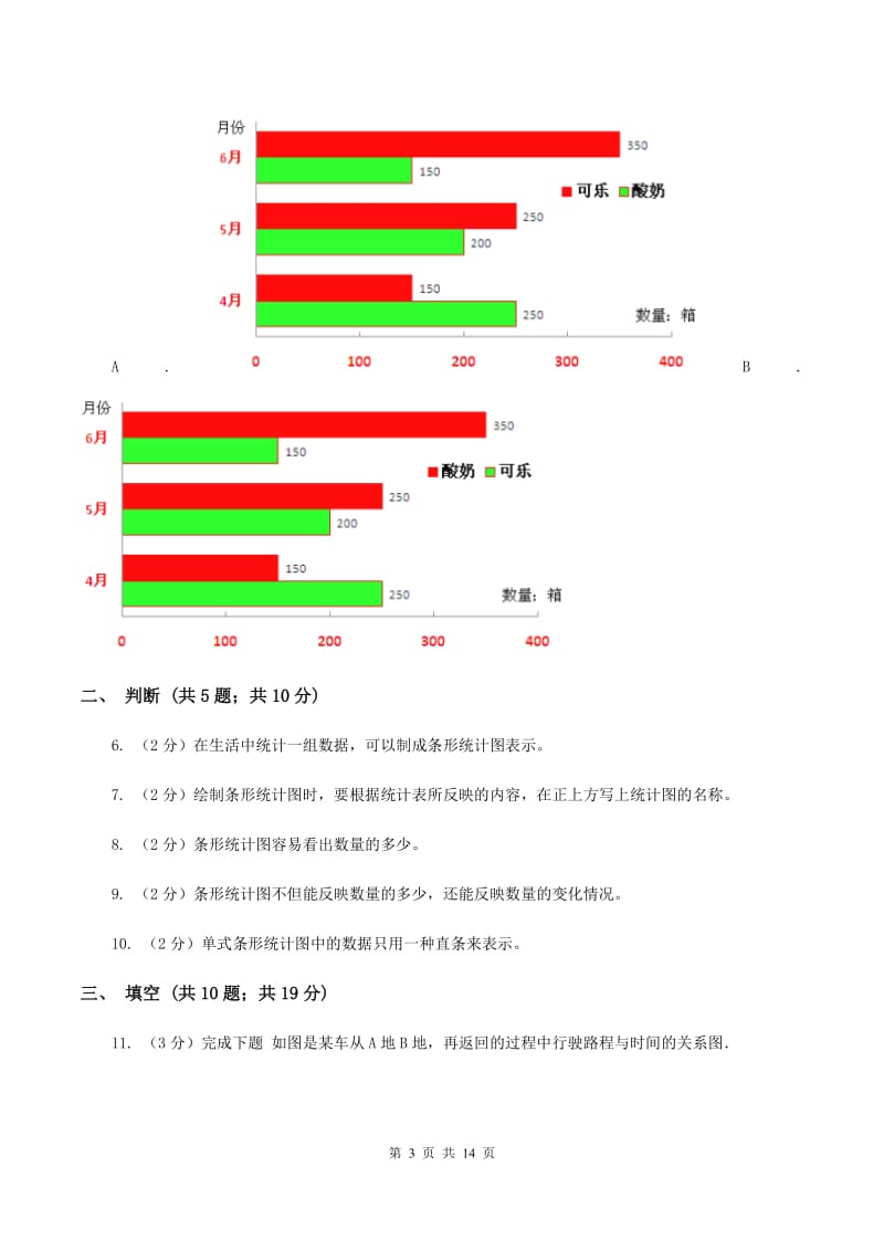 北师大版数学六年级上册第五章第三节身高的情况同步练习C卷_第3页