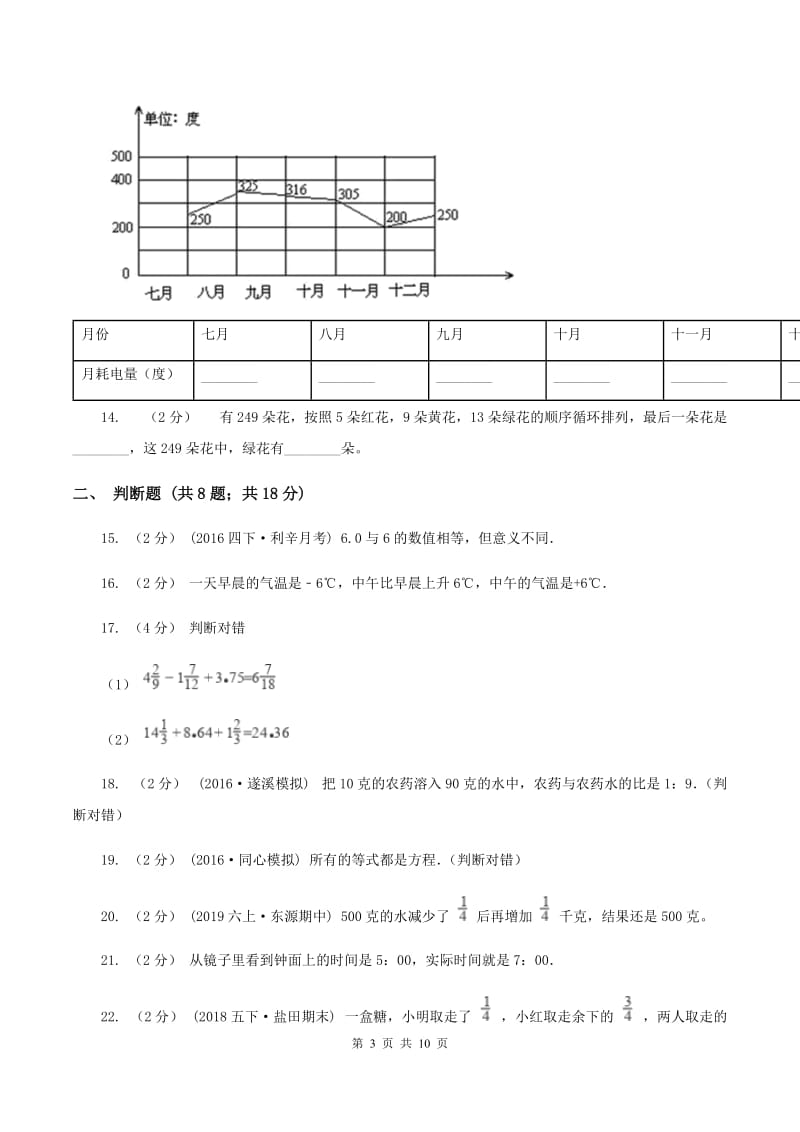 北师大版2020年小升初数学备考专题数与代数提高卷C卷_第3页