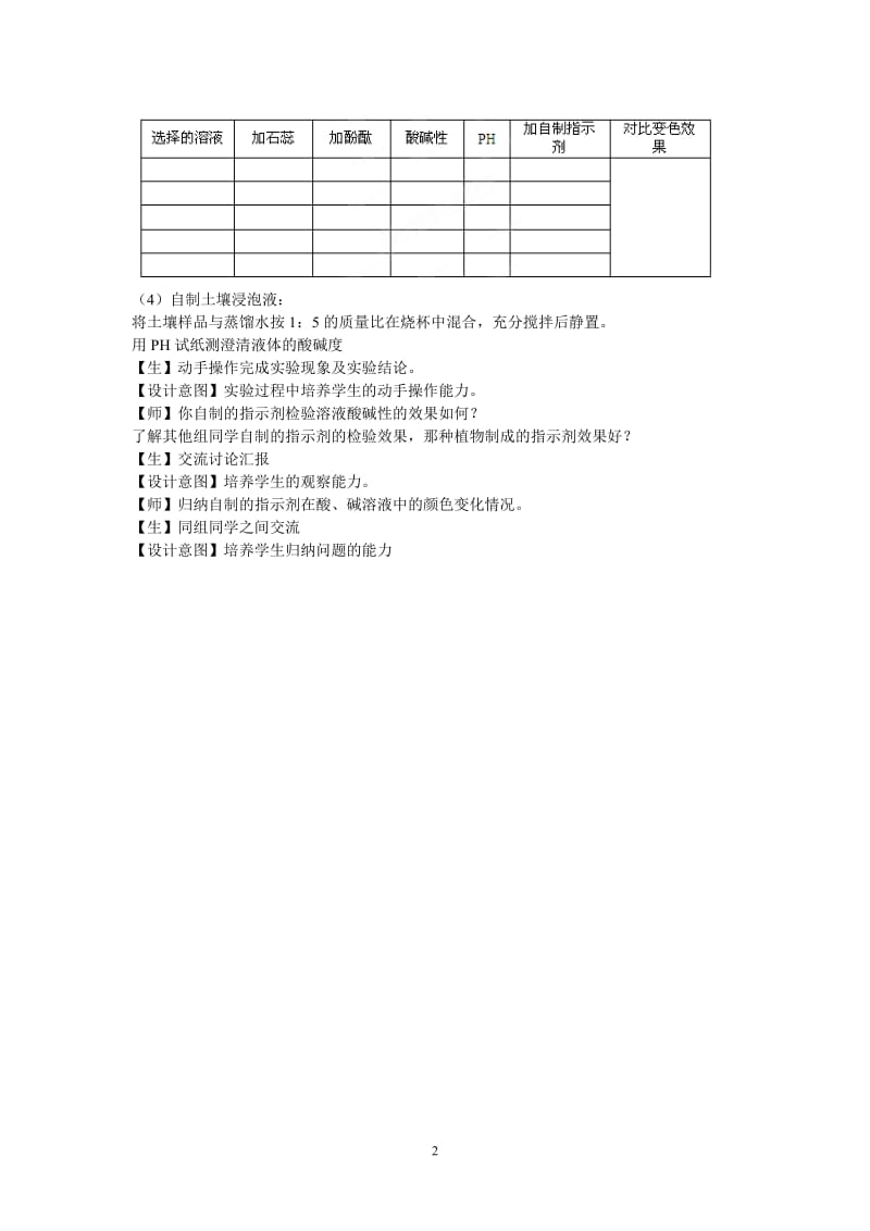 《实验活动7 溶液酸碱性的检验》教案_第2页