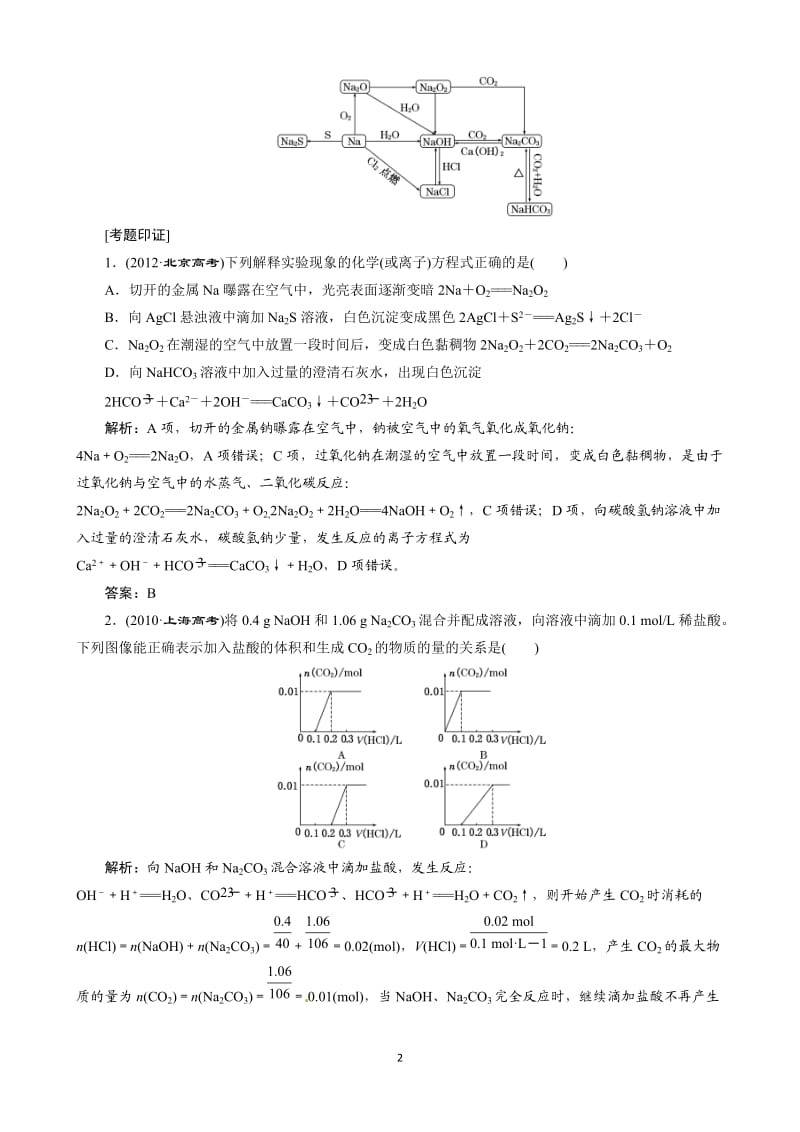 高中化学人教版必修1精讲精练 单元评估：第3章 金属及其化合物_第2页