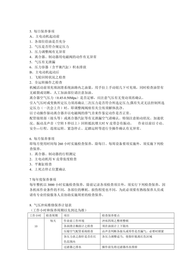 冲床保养计划_第2页