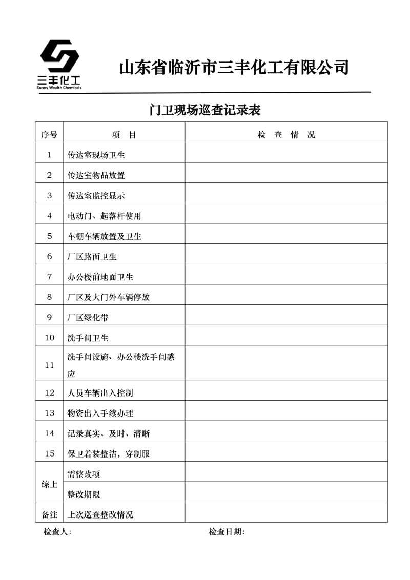 办公室日常巡查记录表_第1页