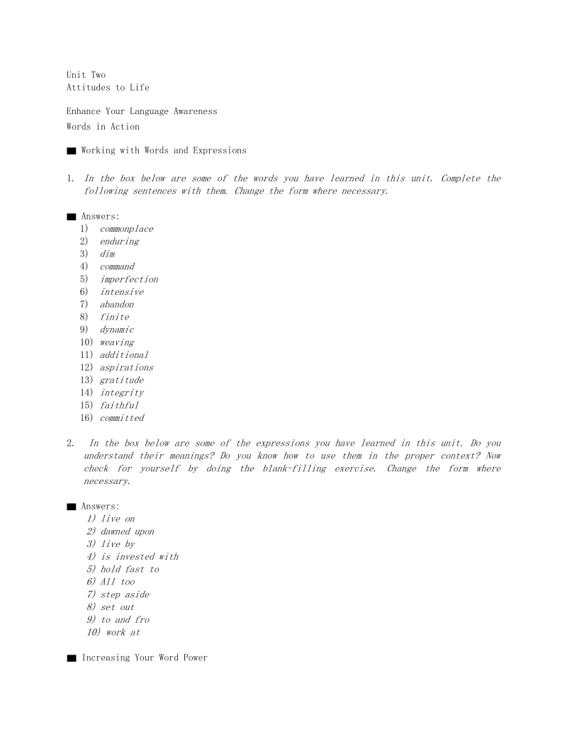 大学英语综合教程4(Unit6)教程答案_第1页