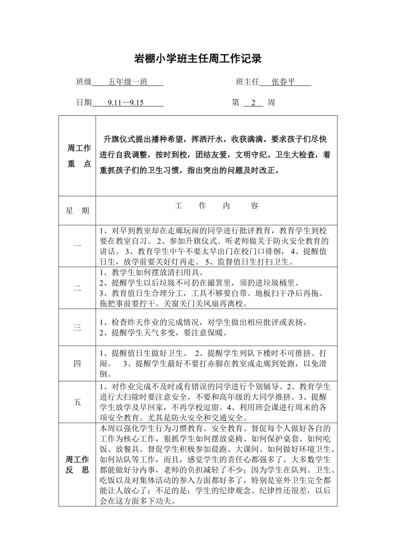 班主任周工作记录5次_第2页