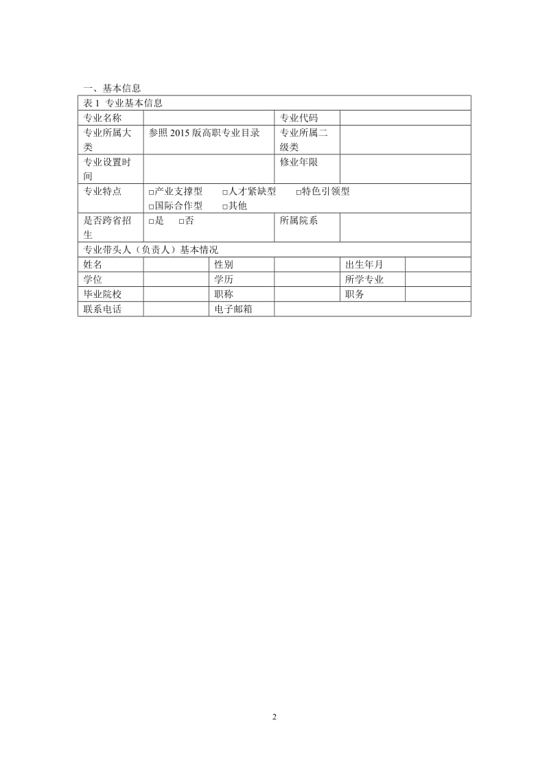 高职高专内部质量管理ISO9001-专业建设(模板)_第2页