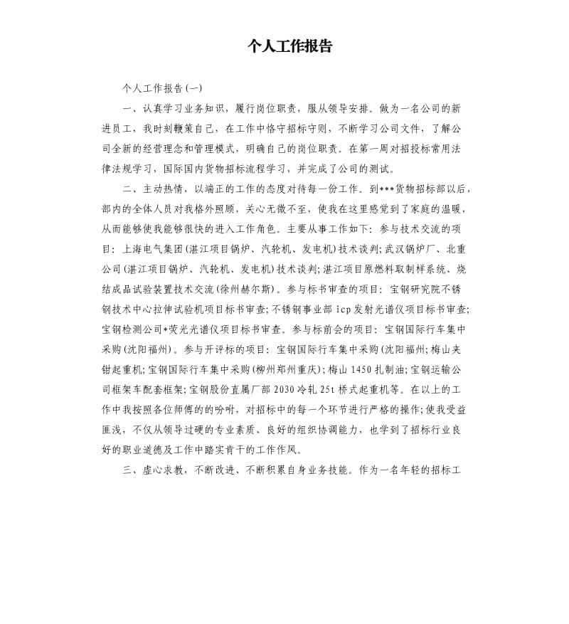 个人工作报告.docx_第1页