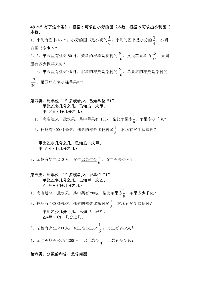 六年级分数乘除法应用题类型总结_第2页