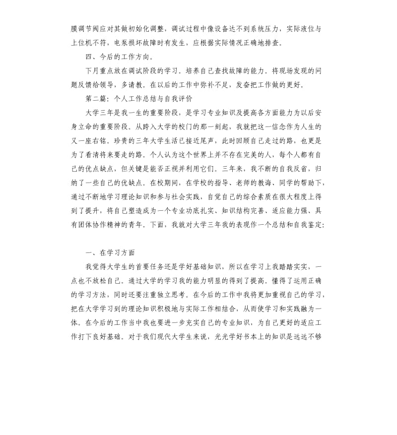 个人工作总结与自我评价.docx_第2页