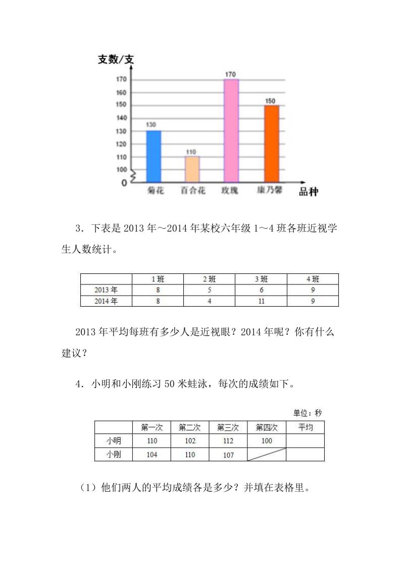 条形统计图练习题_第2页