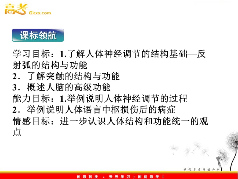 高考生物一轮复习核心要点突破系列课件：第二章《人体神经调节的结构基础和调节过程、人脑的高级功能》（苏教版必修3）_第3页