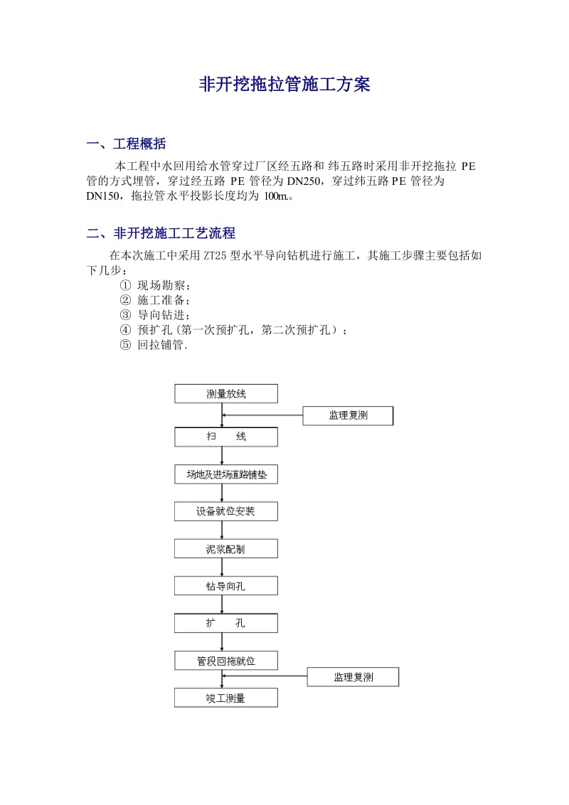 非开挖拖拉管施工方案_第1页