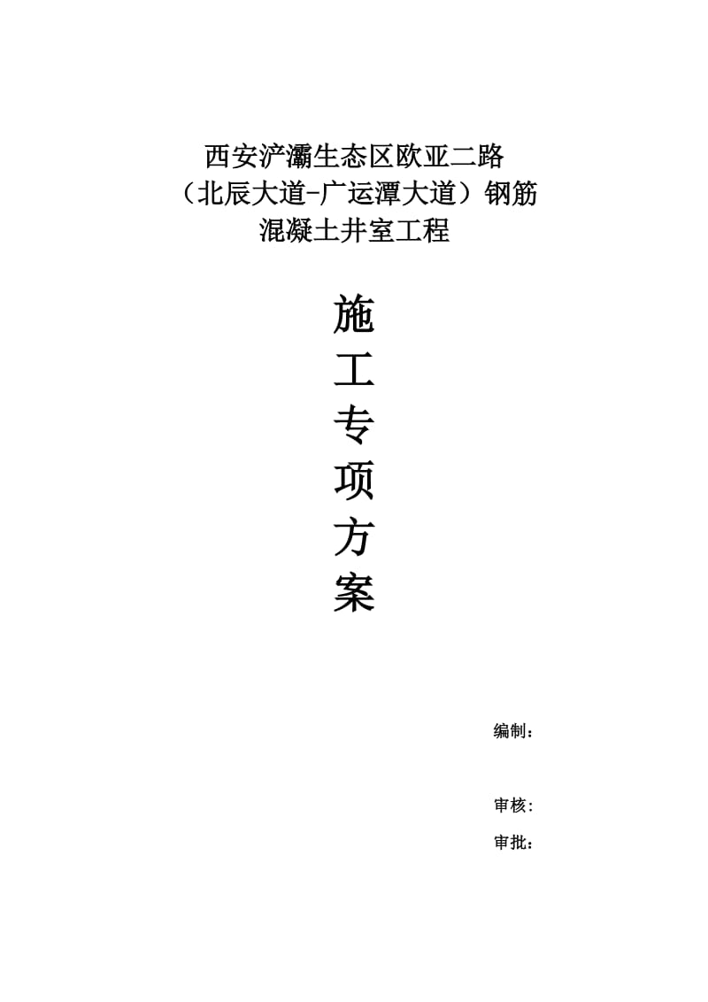 钢筋混凝土井室专项施工方案_第1页