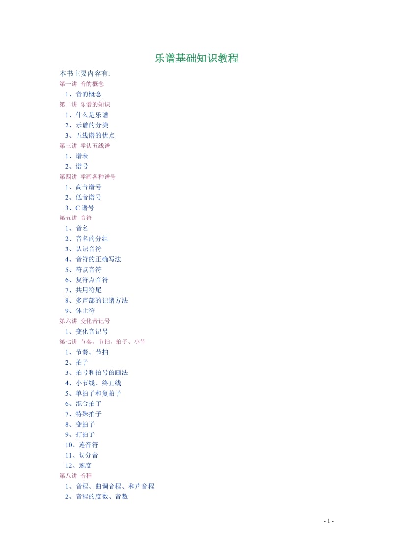 乐谱基础知识教程_第1页