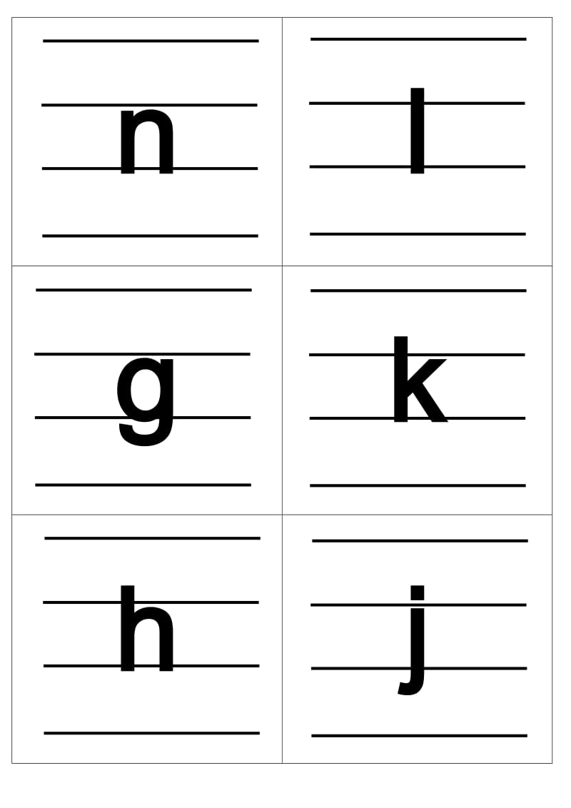 实用的汉语拼音字母表卡片(四线三格版)_第2页