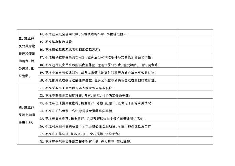 廉洁自律情况对照自查表_第2页