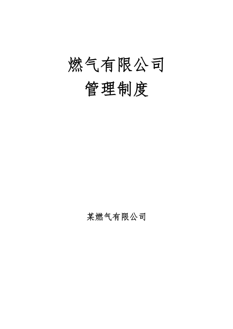 某燃气有限公司管理制度、岗位职责_第1页