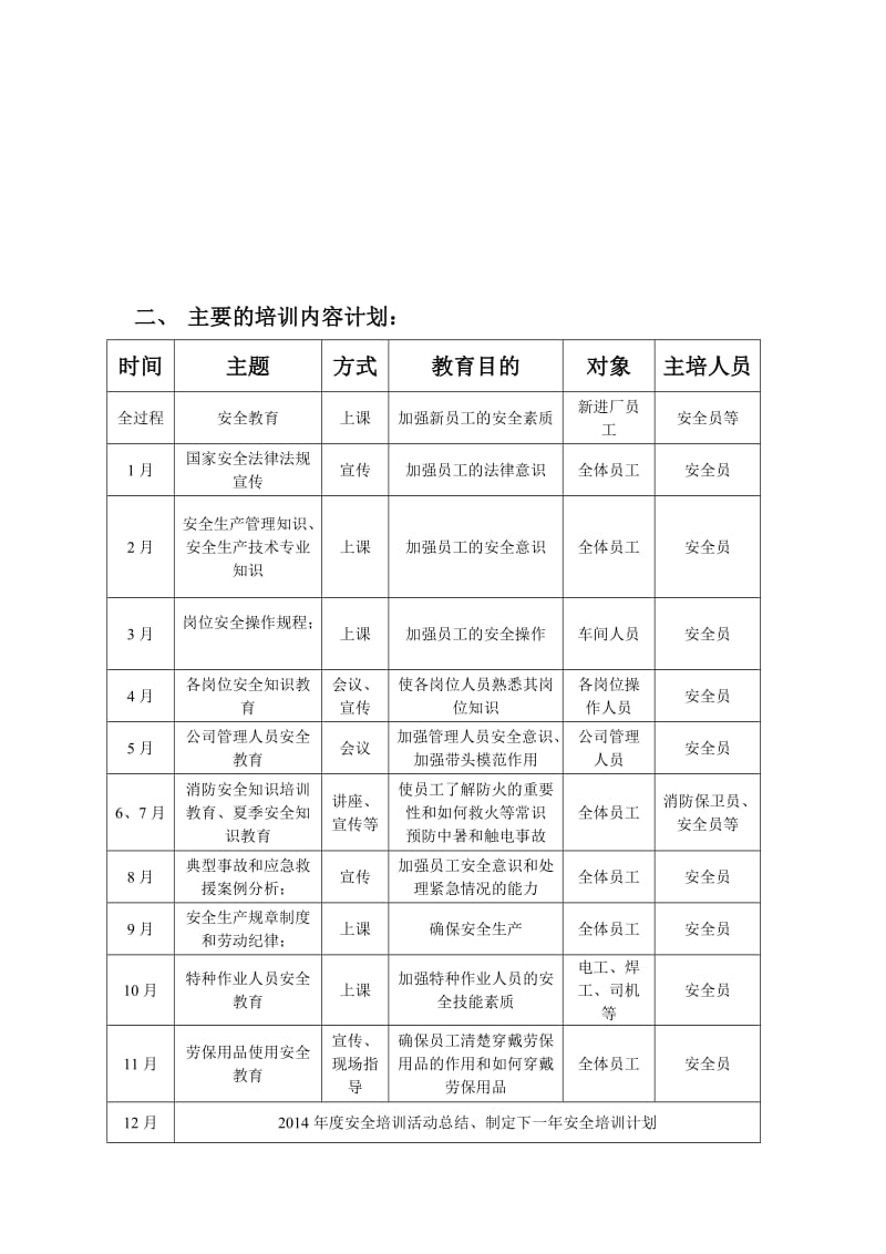 汽车维修企业年度安全教育培训计划_第3页