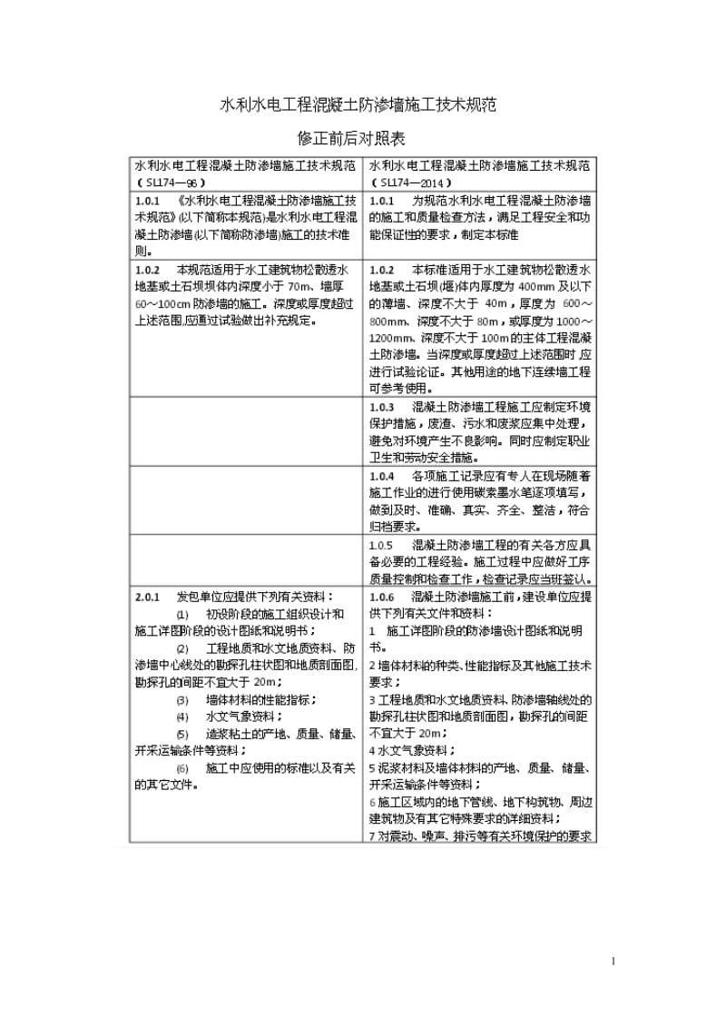 水利水电工程混凝土防渗墙施工技术规范(SL174—2014)_第1页