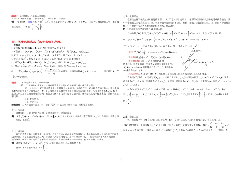 高考压轴题：导数题型及解题方法总结很全_第2页