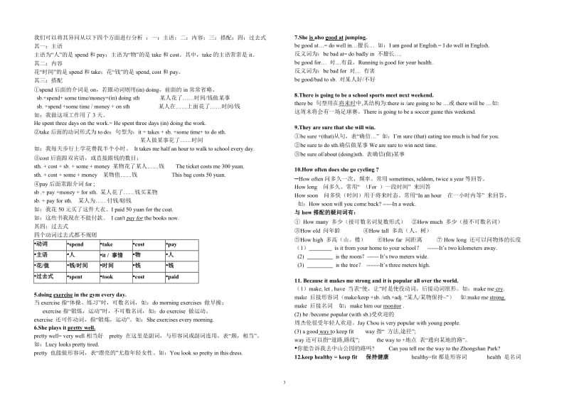 仁爱英语八年级上册U1-U2复习笔记_第3页