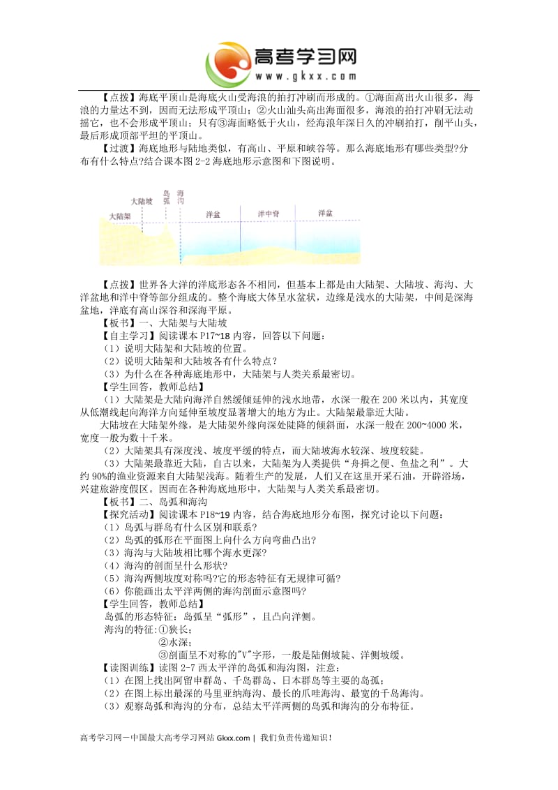 高中地理2.1《海底形态》同步练习（湘教版–选修2）_第2页