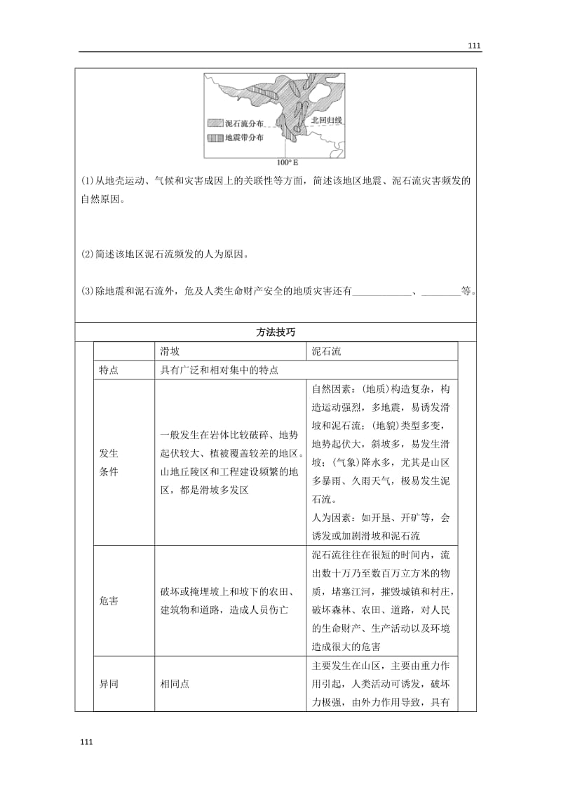 高二地理 1.2 自然灾害的类型与分布 第2课时《地质灾害》学案 湘教版选修5_第3页