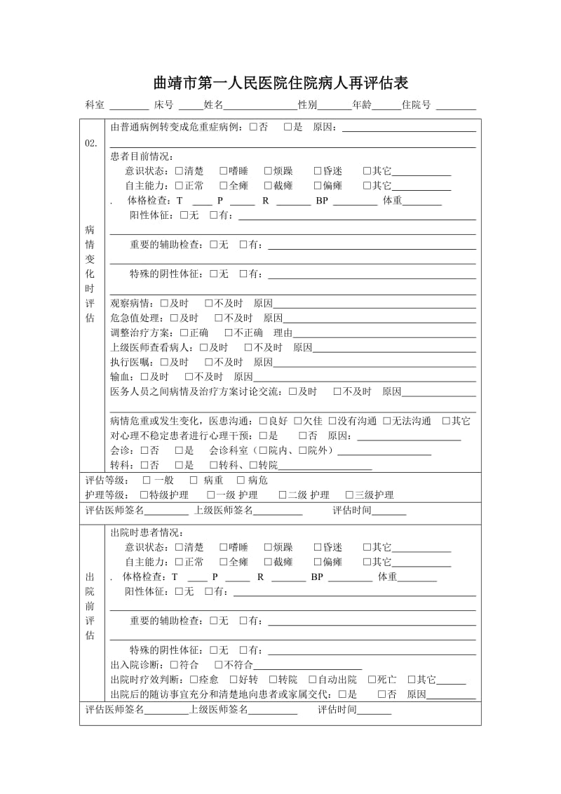 入院病人病情评估表_第2页