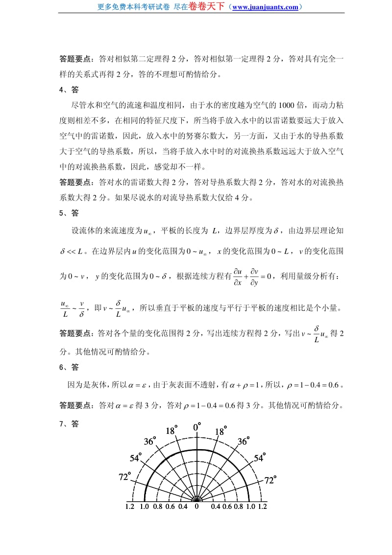 北京航空航天大学2006年传热学期末考试卷答案_第2页