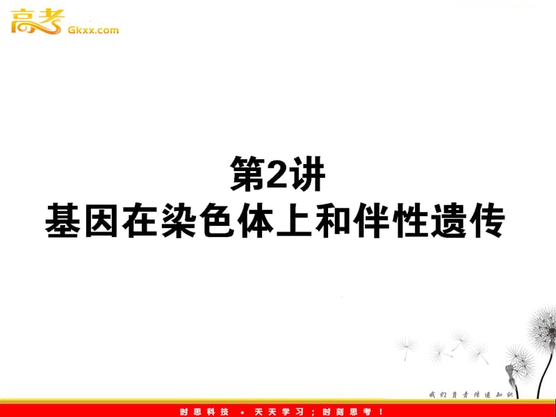 高考生物一轮复习课件：《基因在染色体上和伴性遗传》（人教版必修2）_第2页