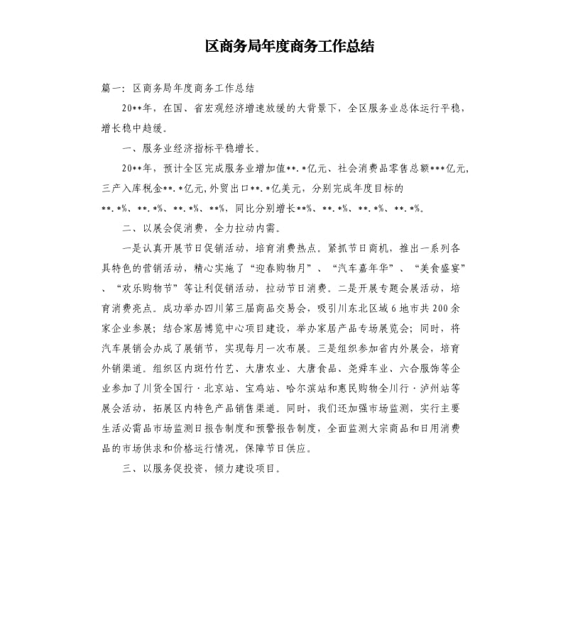 区商务局年度商务工作总结.docx_第1页