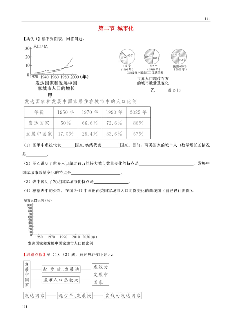 高中地理 2.2 城市化精析精练 中图版必修2_第1页