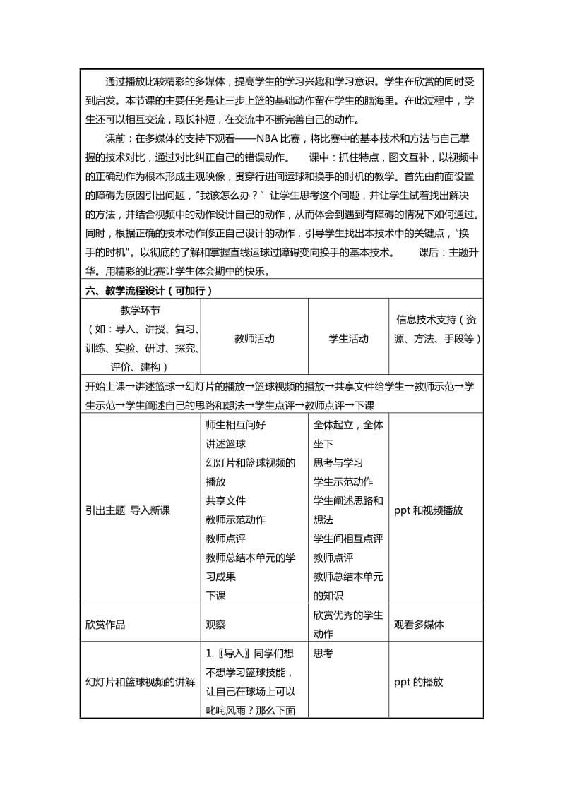 体育信息化教学设计方案_第2页