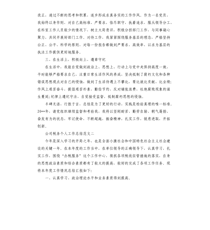 公司税务个人工作总结.docx_第2页