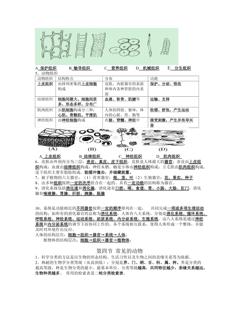 七年级上册科学第二章-观察生物-知识点_第3页